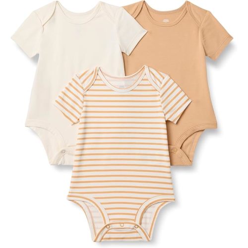 Amazon Essentials x Sofia Grainge Unisex Babies' Short Sleeve Crewneck Bodysuit, Pack of 3