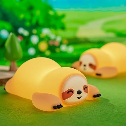 Sloth Night Light, LED Squishy Novelty Animal Lamp, Food Grade Silicone, 3 Level Dimmable