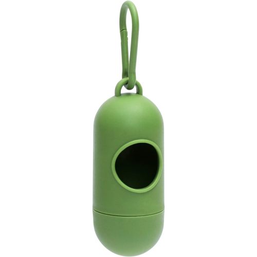 Dog Poop Bag Dispenser With Bags - Durable and Guaranteed Leakproof, Unscented, 1 Holder and 15 Bags, Green