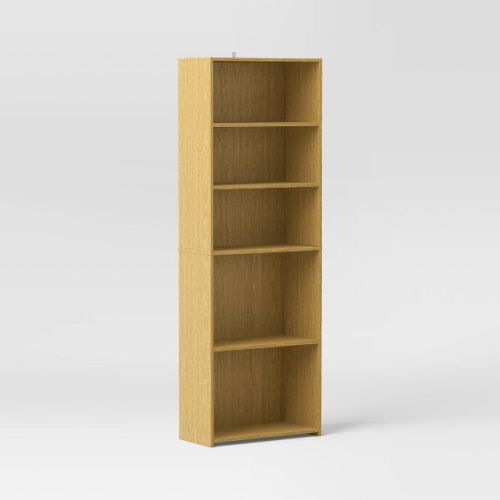 5 Shelf Dorm Bookcase Natural Wood - Room Essentials™
