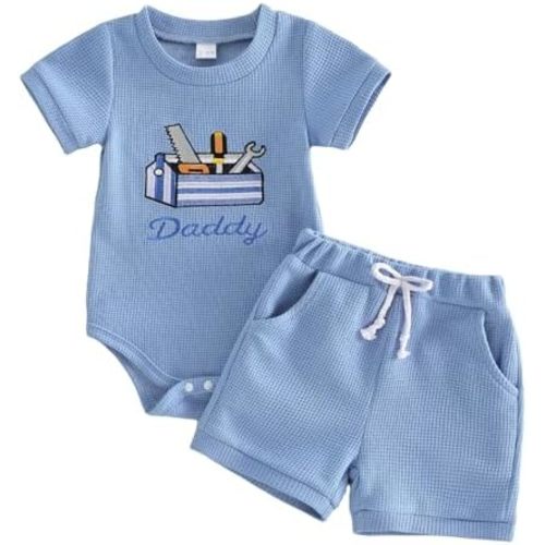 Douhoow My First Easter Baby Boy Outfit Embroidered Short Sleeve Baby Romper Boys Shorts Infant Summer Clothes