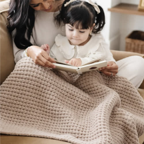 WAFFLE KNIT RECEIVING BLANKETS