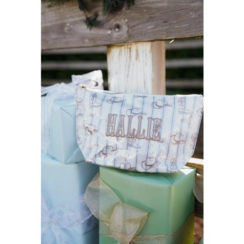 Western Blues Striped - Clear Coat Bag For Embroidery