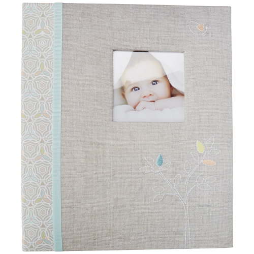 C.R. Gibson 5 Year Loose Leaf Baby Memory Book, Linen Tree