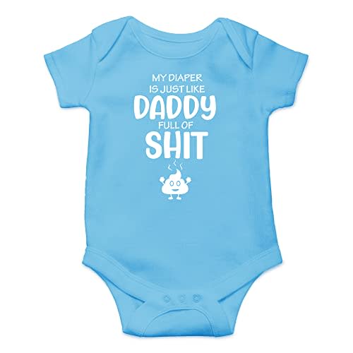CBTwear My Diaper Is Just Like Daddy Full - Baby Clothes - Funny Newborn Bodysuit Outfits for Boys and Girls