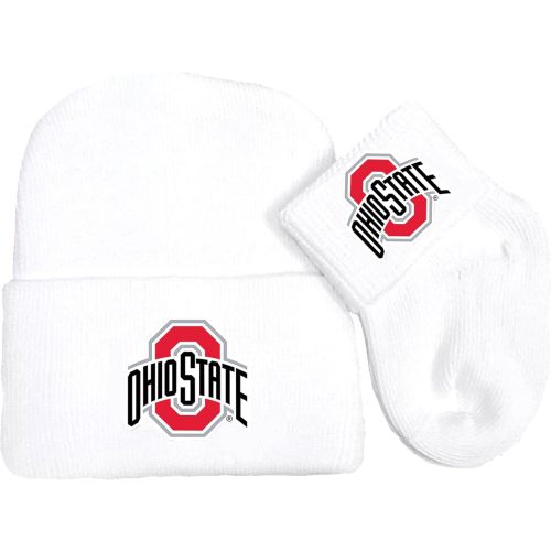 Ohio State Buckeyes Newborn Baby Knit Cap and Socks Set