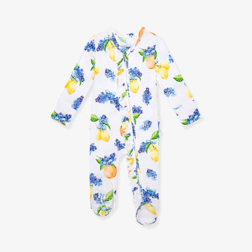 Posh Peanut Footie Ruffled Zippered One Piece