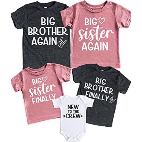 Teeny Fox Big Brother Again Sister Finally New to Crew Sibling Announcement T-Shirt