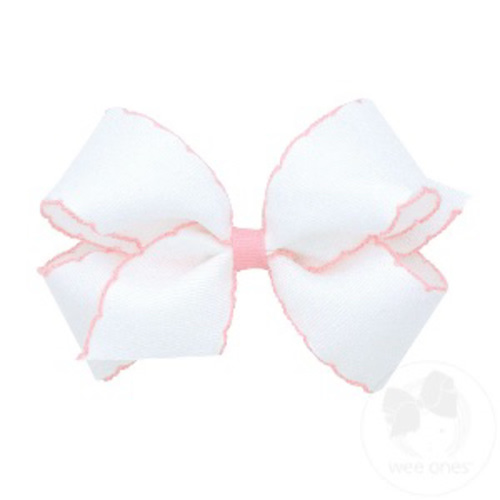 Medium Moonstitch Grosgrain Hair Bow with Contrasting Wrap