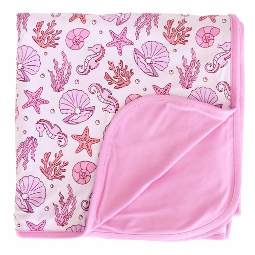 Tiny Tides Double Sided Bamboo Blanket | Pink