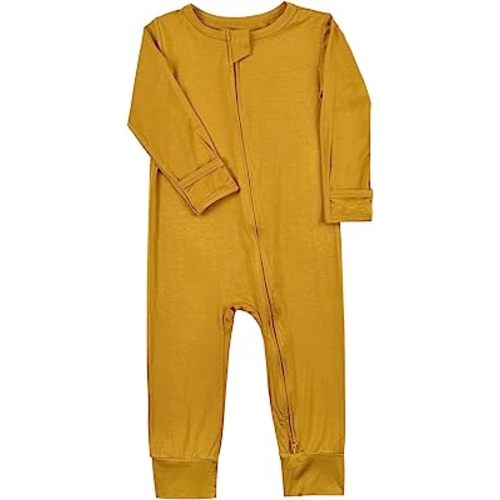 Aablexema Baby Footless Pajamas Zipper with Mitten, Rayon from Bamboo, Infant Long Sleeve Romper Pjs