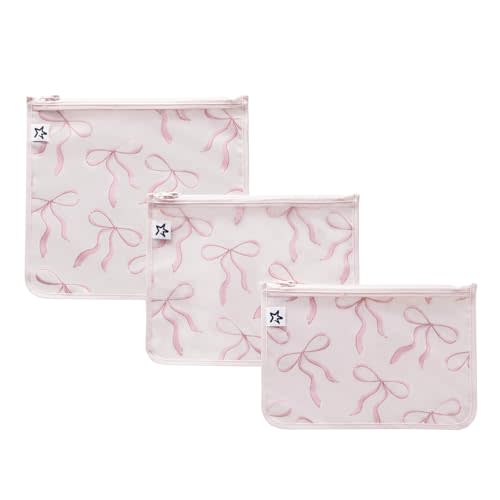 Tiny Twinkle Diaper Bag Organizing Pouches|3 Pack Mess-Proof Clear Front Travel Organizer Bags&TSA Approved Toiletry Bag Set for Baby and Mom Essentials