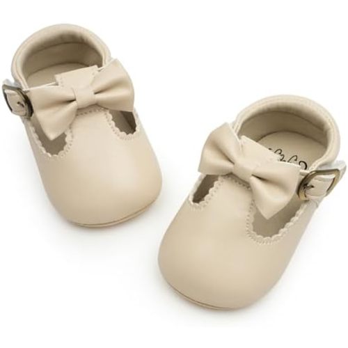 HONGTEYA Baby Girls Shoes Infant Mary Jane Flats Non Slip Newborn Moccasins