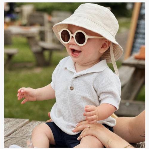 COASION Baby Polarized Round Sunglasses Flexible Rubber Shades with Strap for Toddler Newborn Infant Ages 0-24 Months