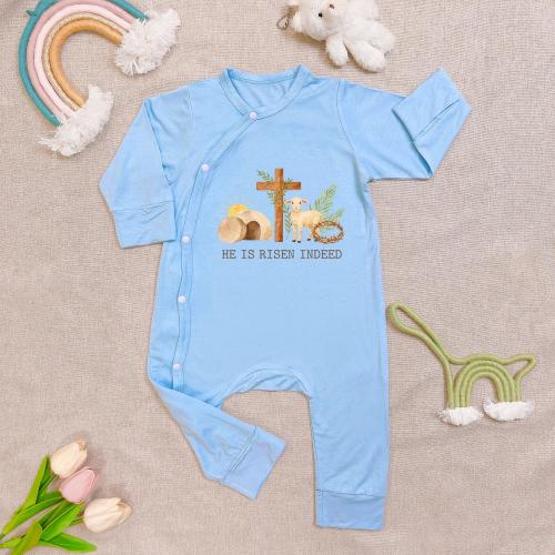He is Risen Indeed Bamboo Baby Bodysuit, Christian Easter, Newborn Clothes, Baby Shower Gift