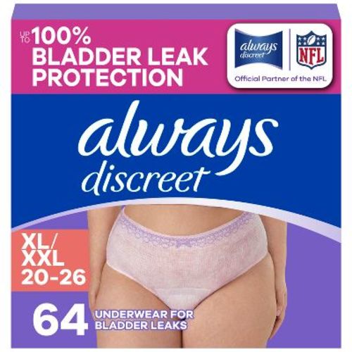 Always Discreet Incontinence Underwear Women's - Maximum Protection - Extra Large - 64ct