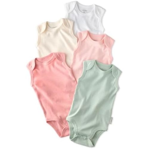 5-Pack Sleeveless Bodysuits 100% Organic Cotton