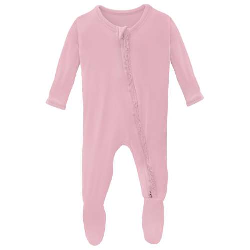 Muffin Ruffle Footie with 2 Way Zipper in Cake Pop