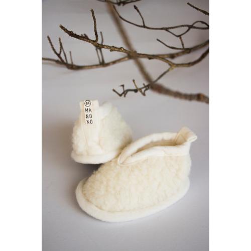 Baby merino wool slipper/ Woolen baby slippers with leather sole/  Slippers