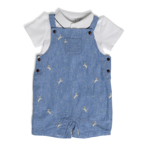 Infant Boys Linen Blend 2pc Overalls Set | Kids & Baby | T.J.Maxx