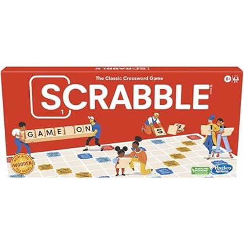 Hasbro Gaming Scrabble Board Game, Classic Word Games for Kids Ages 8 and Up, Fun Family Game for 2-4 Players, The Classic Crossword Game