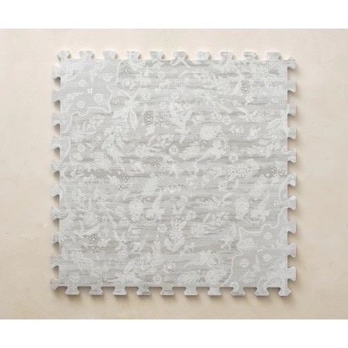 Gray and White Floral Baby Play Mat - Emile in Laurel | House of Noa |