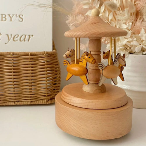 Heirloom Wooden Musical Carousel - Horses