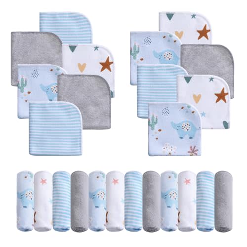 Viviland Baby Washcloths 24 Pack, Toddler Wash Cloths for Bath, Super Soft & Absorbent Bath Towel for Newborn and Infants, Baby Towels Care for Baby's Sensitive Skin