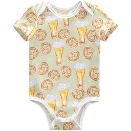 Ollabaky Unisex Baby Bodysuits Short-Sleeve Cotton Baby Clothes for Girls Boys 0-24 Months