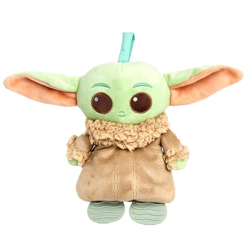 Kids Preferred Star Wars: THE Mandalorian Grogu On the Go Sensory Toy - with Teether, Crinkle Sounds, Tactile Ribbons, On the Go Strap, for Ages 0 yrs+