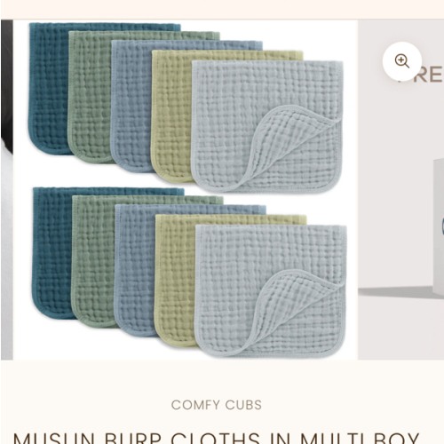 Muslin Burp Cloths in Multi Boy