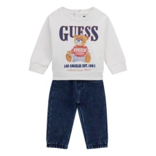Baby Boys 2-Piece Active Top and Knit Denim Pant Set