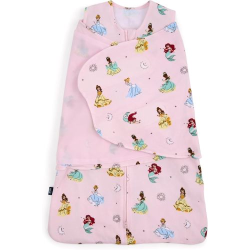 HALO Disney Baby 100% Cotton Sleepsack Swaddle, 3-Way Adjustable Wearable Blanket, TOG 1.5, Disney Princess, Small, 3-6 Months