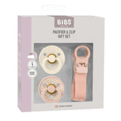 Bibs Dummies Pacifier & Loop Clip Gift Set Size 1 Blush