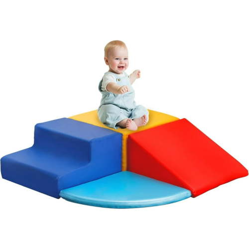 4pcs Foam Climbing Blocks for Toddlers, DEYGIA Climbing Toys for Toddlers 1-3 for Climb,Crawl and Slide, Toddler Climbing Toys Indoor for Nursery, Living Room, Children's Room