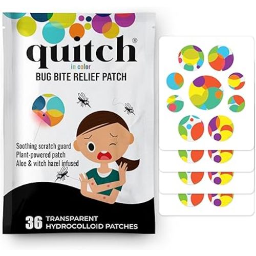 Quitch Mosquito Bite Itch Relief Patch, After Bite Insect Bite Treatment, Anti Itch Cream Alternative, Insect Bite Relief, Cruise, Travel and Camping Essential for Kids
