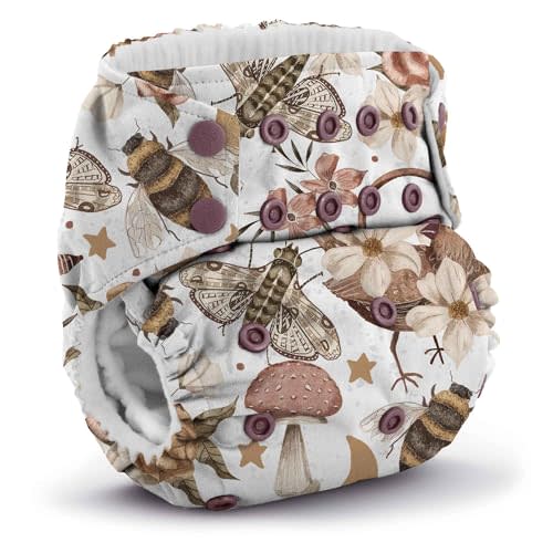 Kanga Care Rumparooz G3 Stay Dry Cloth Diaper Reusable One Size Pocket Diaper Patented Inner Double Gusset 2 pcs Microfiber Insert Soaker (6-55+ lbs) - Earthbound