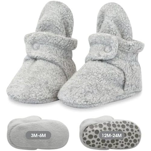 Zutano Baby Boys' Cozie Fleece Baby Booties With Grippers