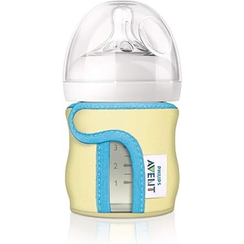 Philips AVENT Glass Baby Bottle Sleeve for 4oz Bottle, Pack of 1, SCF675/01, (Colors May Vary)