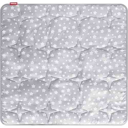 Moonsea Kids Play Mat for Indoor and Outdoor Playhouse Tent, Toddler Mat Pad Fitted for 47x47 Inch Kids Indoor and Outdoor Fun Playtime Tent, Star Print Baby Nursery Quilted Rug