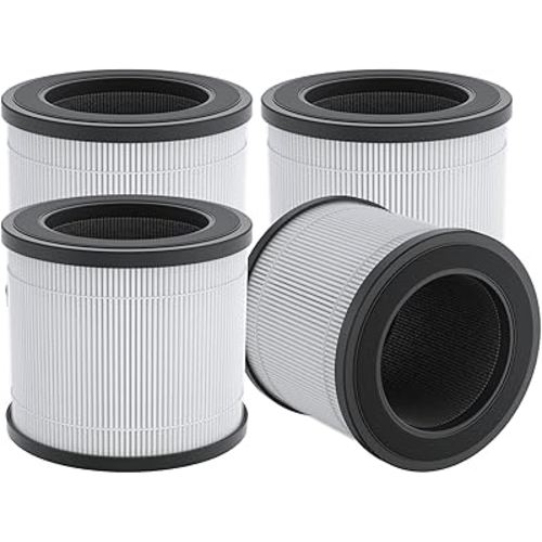 FULMINARE 4Pack PU-P05 Air Purifier Replacement Quiet Air Cleaner Filtering Out 99.97% 0.01 Microns, Smoke, Particle