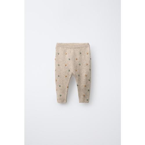 BEADED KNIT PANTS - Light beige | ZARA United States