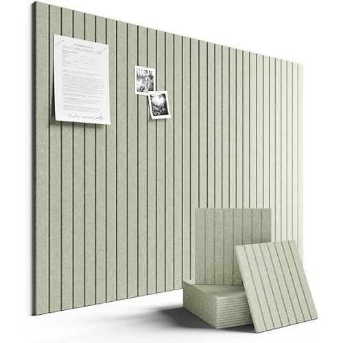 Fluxynara Large Felt Bulletin Board 48" x 36" Cork Board Alternative-12 Pack with 70 Safe Removable Adhesive Tabs, Cork Boards for Walls Cork Board for Home Office Classroom Pin Board - Sage Green