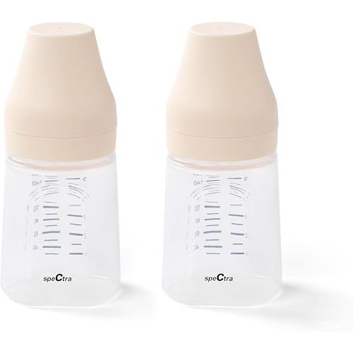 Spectra - Wide Neck Baby Bottles - Compatible with Spectra Breast Milk Pump Flanges (Pack of 2)