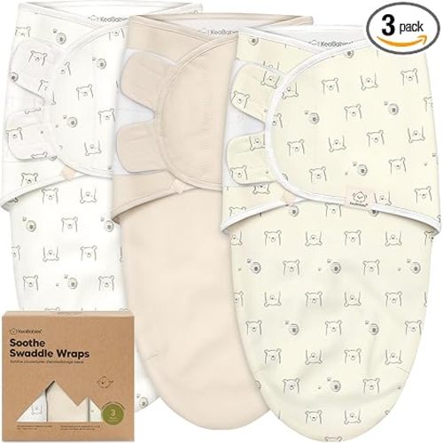 KeaBabies 3-Pack Organic Baby Swaddles for Newborns (Bumble Bear, 0-3M) | Baby Girls, Boys, Soft Organic Cotton, Newborn Swaddle Sleep Sack, Nursery Swaddling Blankets