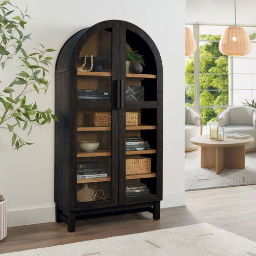 Better Homes & Gardens Juliet Arch Accent Cabinet, Black Finish