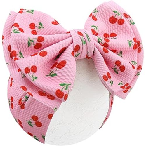 7’’ Pink Bows for Baby Girls Cherry Girl Headbands Baby Bow Fruit Outfits Hair Accessories for Newborn Infant Toddler Clothes
