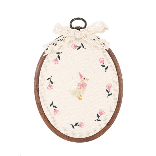 Chunful Felted Embroidered Goose Nursery Wall Decor Cute Wall Art Decorative Artwork for Nursery Themes Bathroom Living Room Classroom Home Decoration