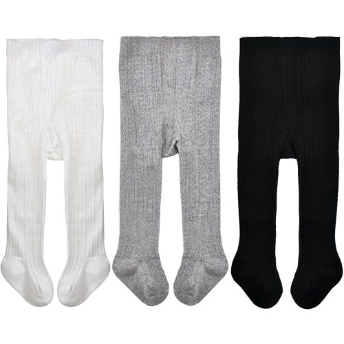 EPEIUS Baby Girls Tights Cable Knit Leggings Stockings Cotton Pantyhose for Newborn Infants Toddlers 3/6 Pack