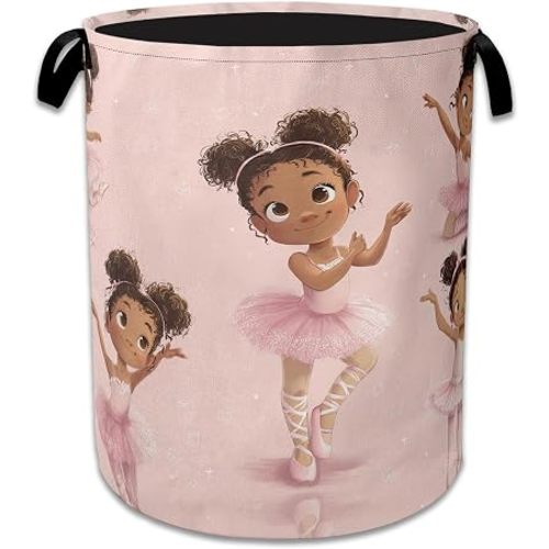 Ballet Girl Laundry Basket Collapsible Laundry Hamper Oxford Storage Bin for Clothes Storage, Organizer, Books and Sundries 16" X 20.8"